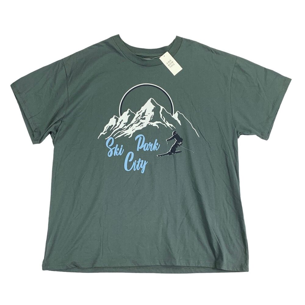 And Now This Mens Ski Park City Graphic Short Sleeve T-Shirt Spruce Green 2XL